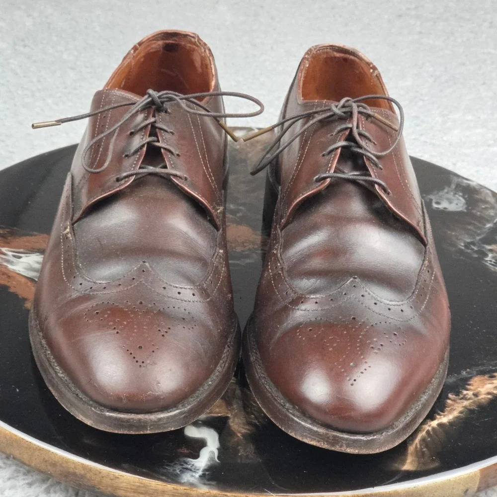 Allen Edmonds Kingswood Wingtip‎ Brown Leather Dress Shoes Mens Size 9.5 C